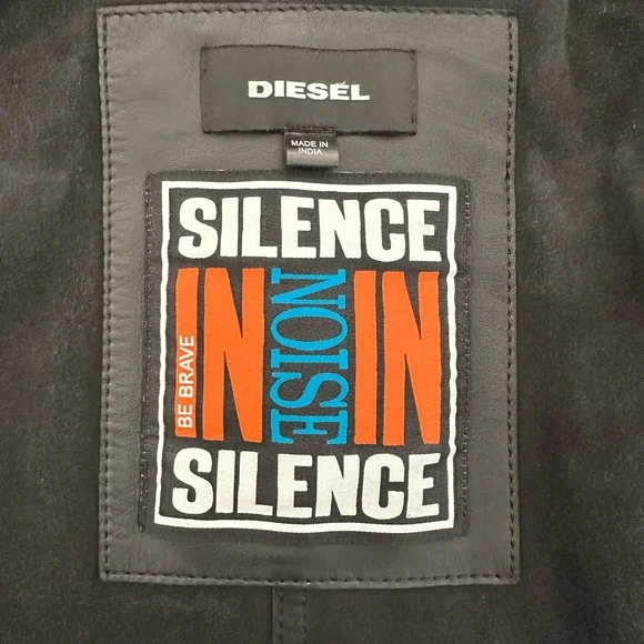 Kiwami DIESELBlack Leather Jacket Lamb - Size L Used, Stylish Design